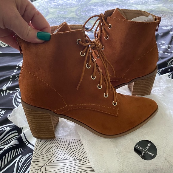 NWT Chase + Chloe Cognac Suede Booties from Nordstrom - Picture 7 of 9